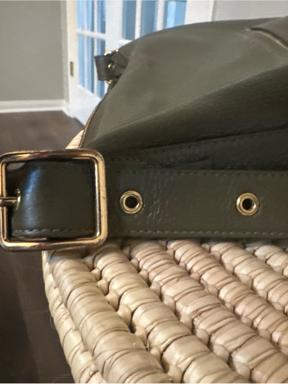 Coach Olive Green Pebbled Leather Crossbody with Gold Logo - Picture 10 of 11
